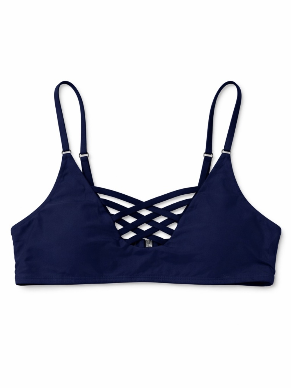 4/$20➡️ Shekini Navy Blue Strappy Bralette Bikini Top – Size Small EUC
